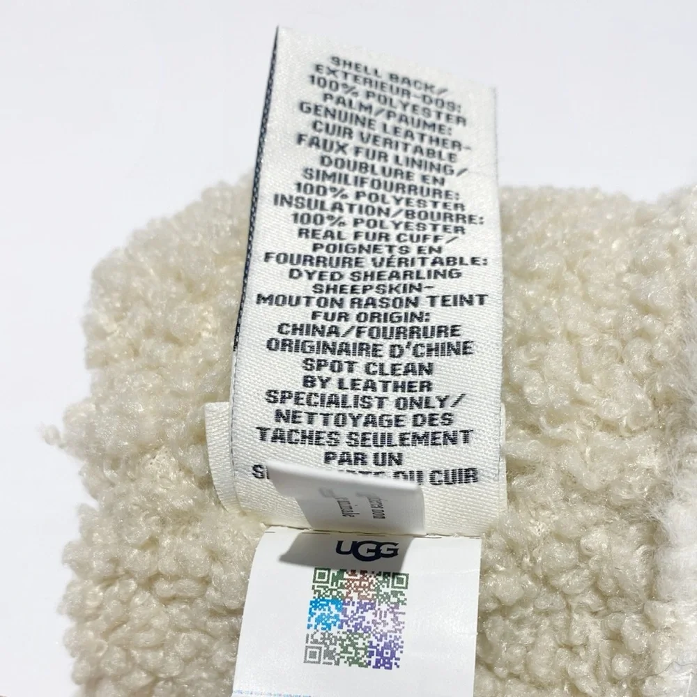 UGG Quilted Shearling Trim & Leather Gloves NWT